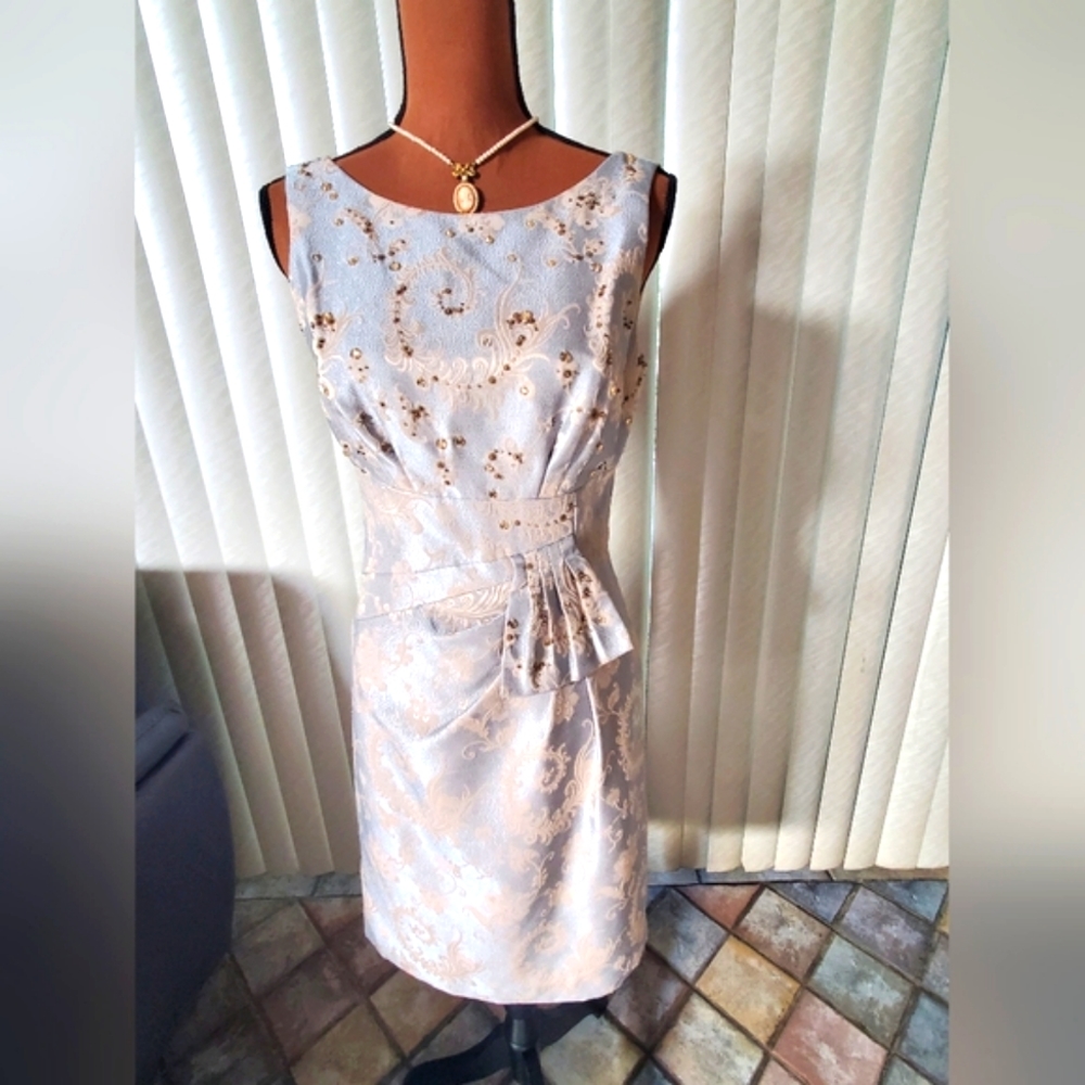 Tahari embellished sleeveless dress
